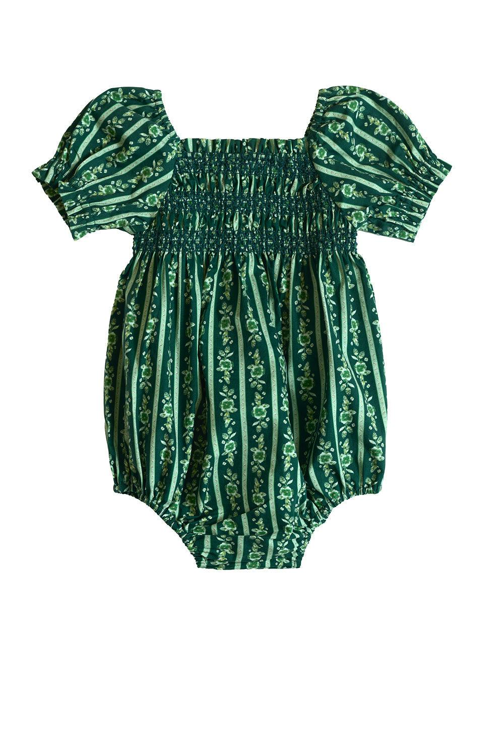 Baby Sunday Best Romper in Pine Felicity Floral