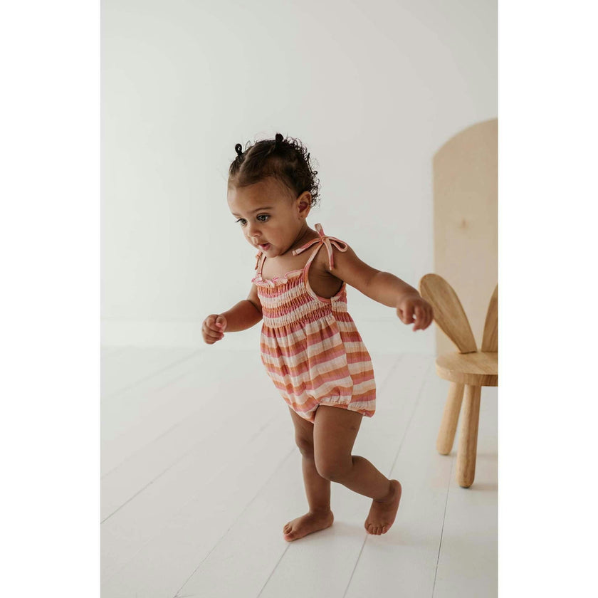 Tie-Smocked Bodysuit Sunset