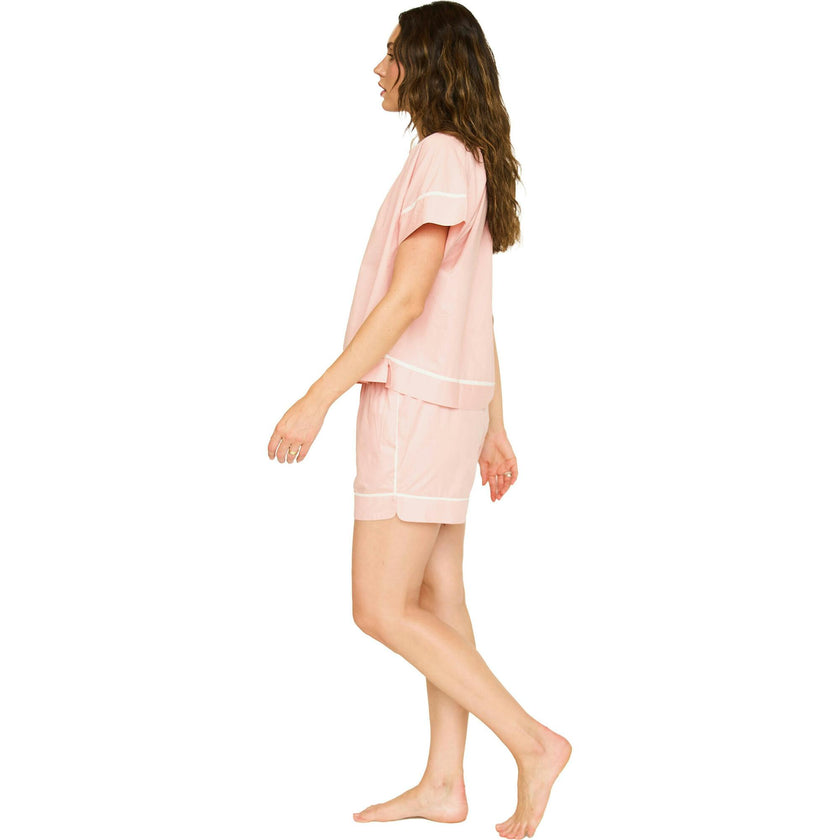 Pajama Tap Short & Camisole Set in White