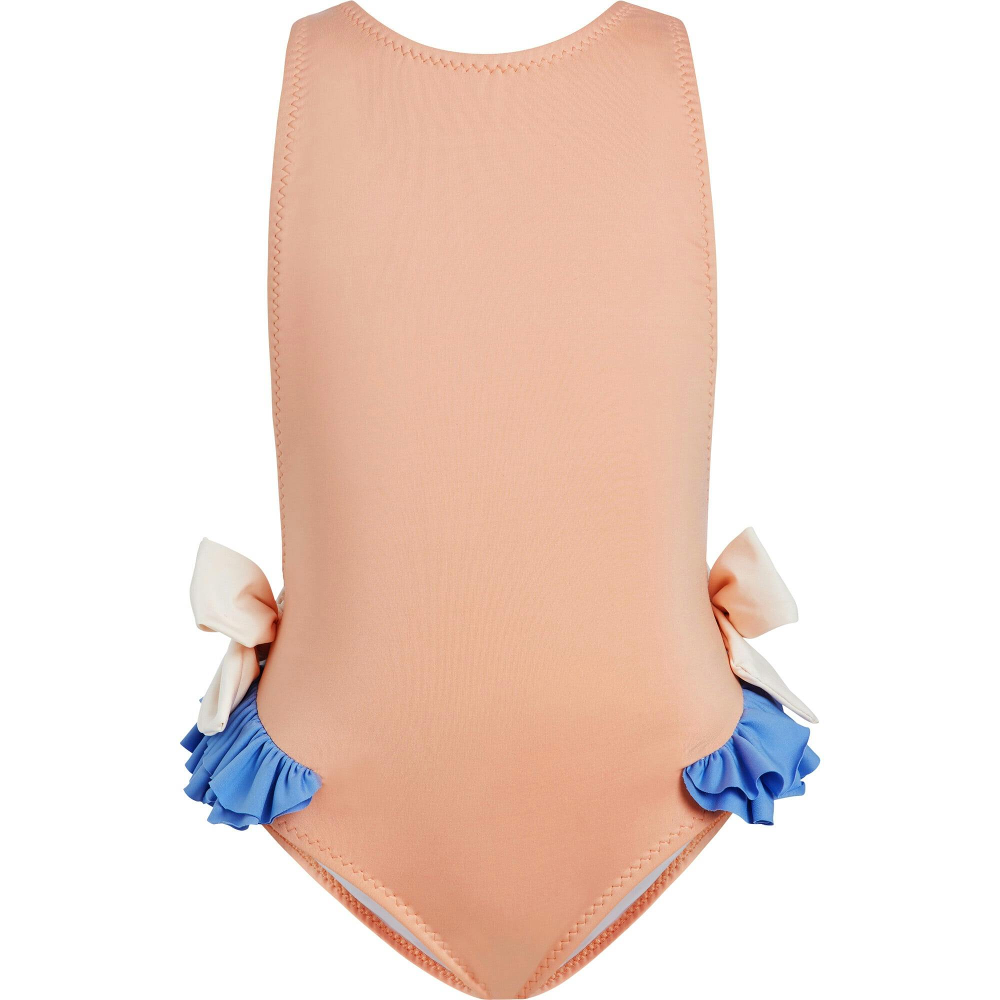 The Soho Crossover Back-Strap One-Piece Swimwsuit, Salmon Sky