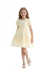 Cream Pearl Lined Empire Dress