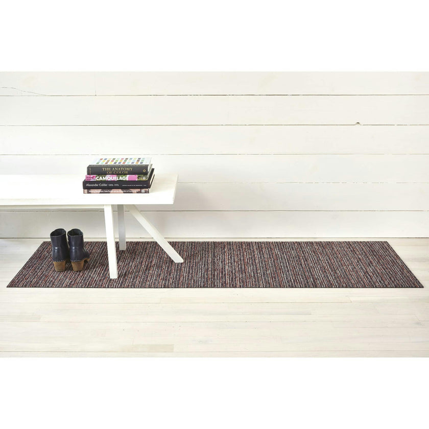 Skinny Stripe Shag Floor Mat, Purple