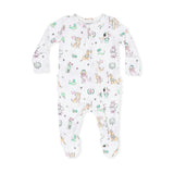 Country Club Dogs Pink - 2 Way Ruffle Back Zipper Footie
