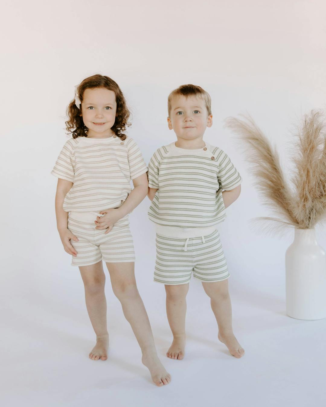 Organic Cotton Stripe Short Set, Stripes