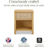 Eloise Assembled Nightstand in Honey and Performance Sand Eco-Weave