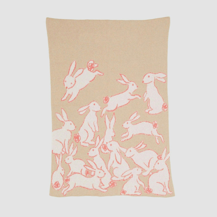 Baby Cotton Knit Blanket - Rabbits