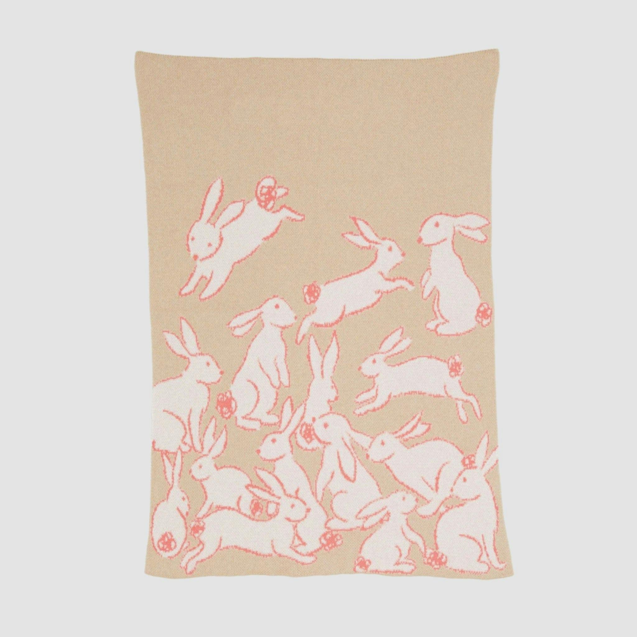 Baby Cotton Knit Blanket - Rabbits