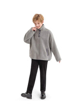 Gray Sherpa Fleece Pullover