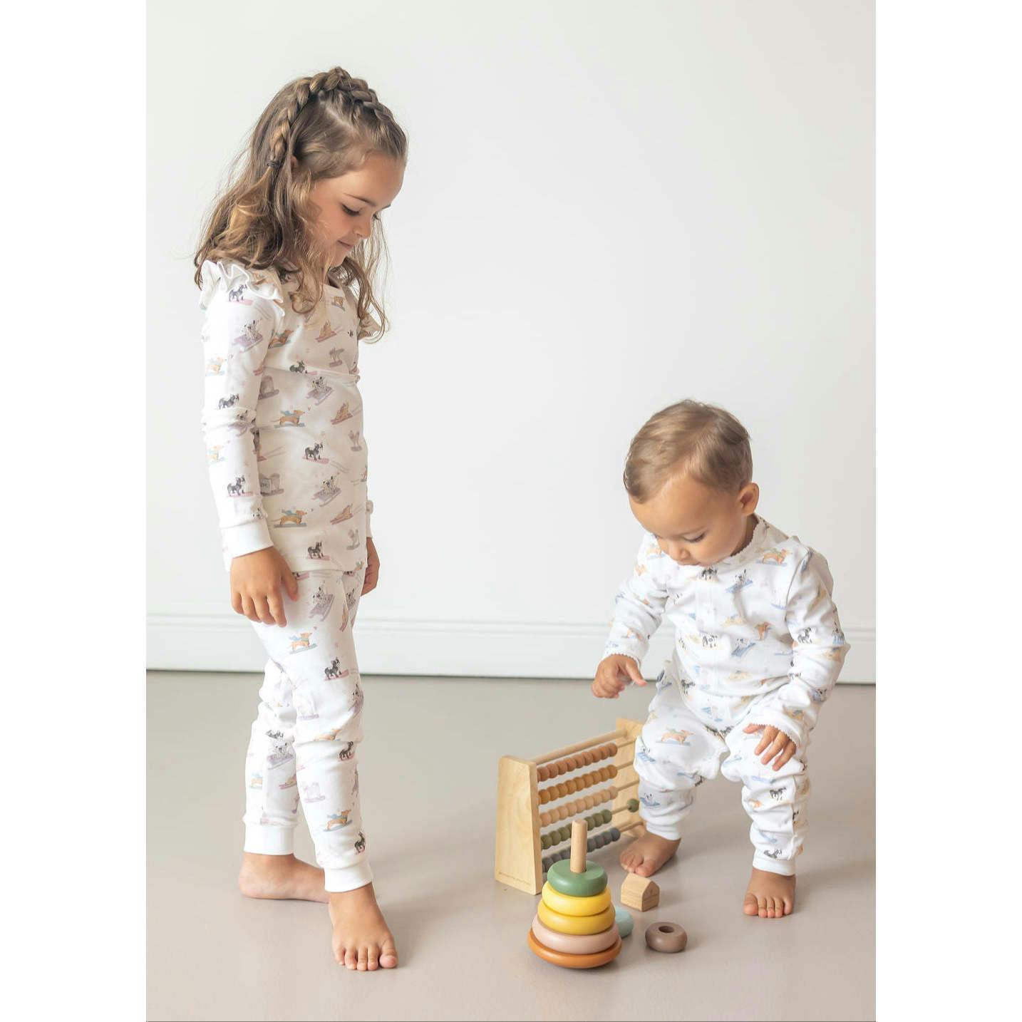 Ski Pups Boy Pima Cotton Baby One-Piece Pajamas