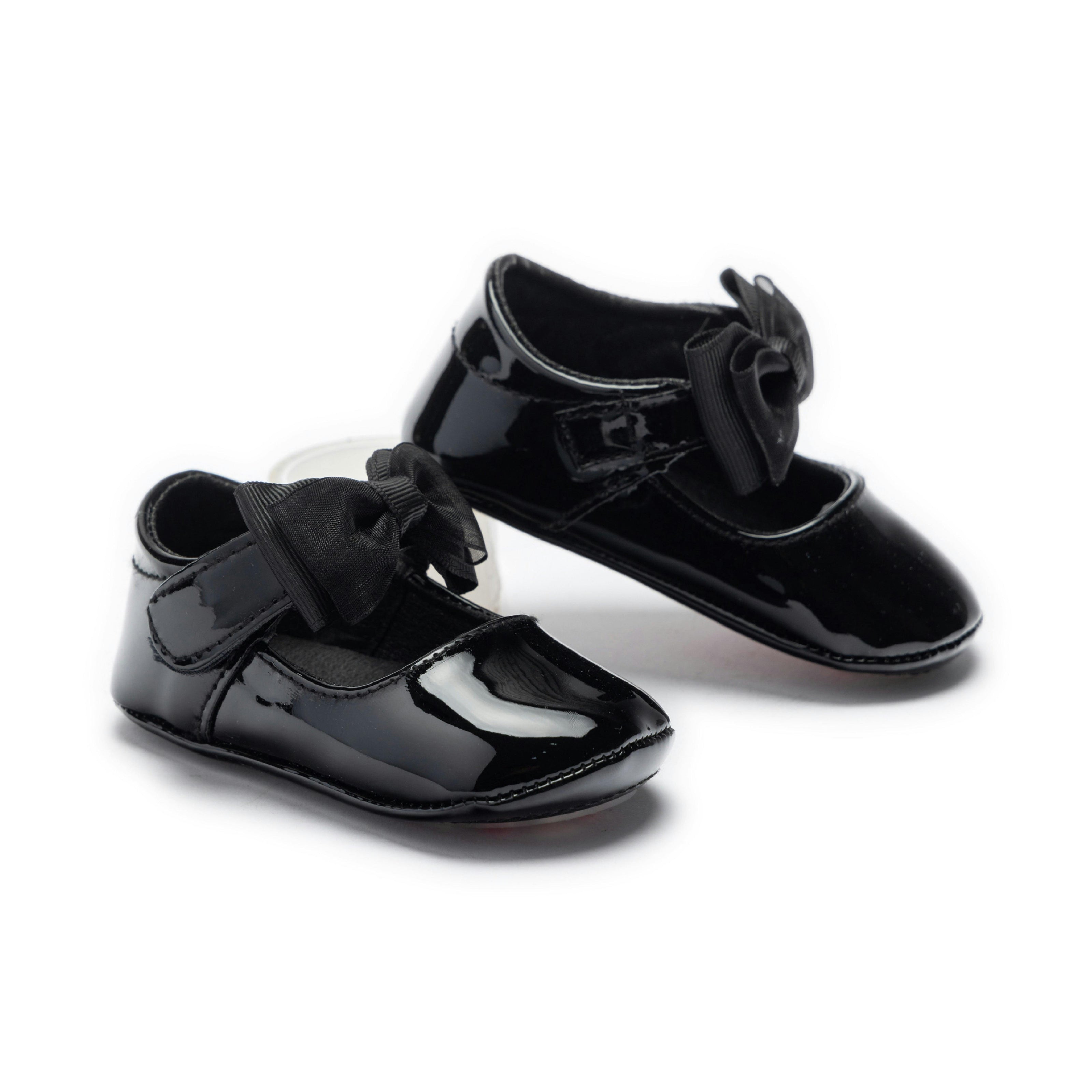 Black Seraphina Bow Baby Shoes