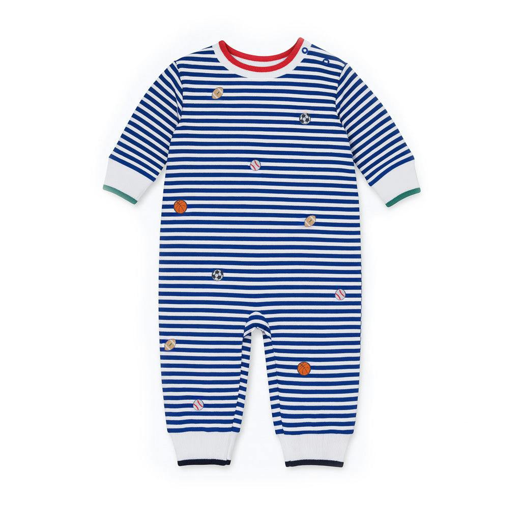 Stripe Knit Longall With Emb Sport Balls