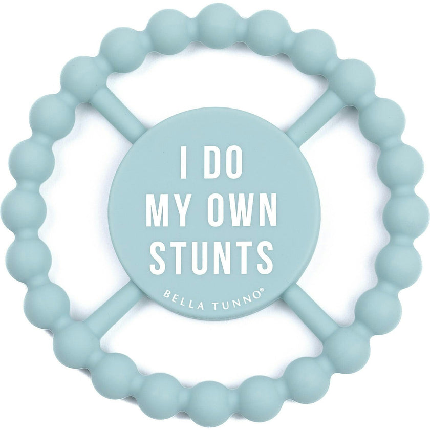 I Do My Own Stunts Beaded Round Grip Silicon Teether