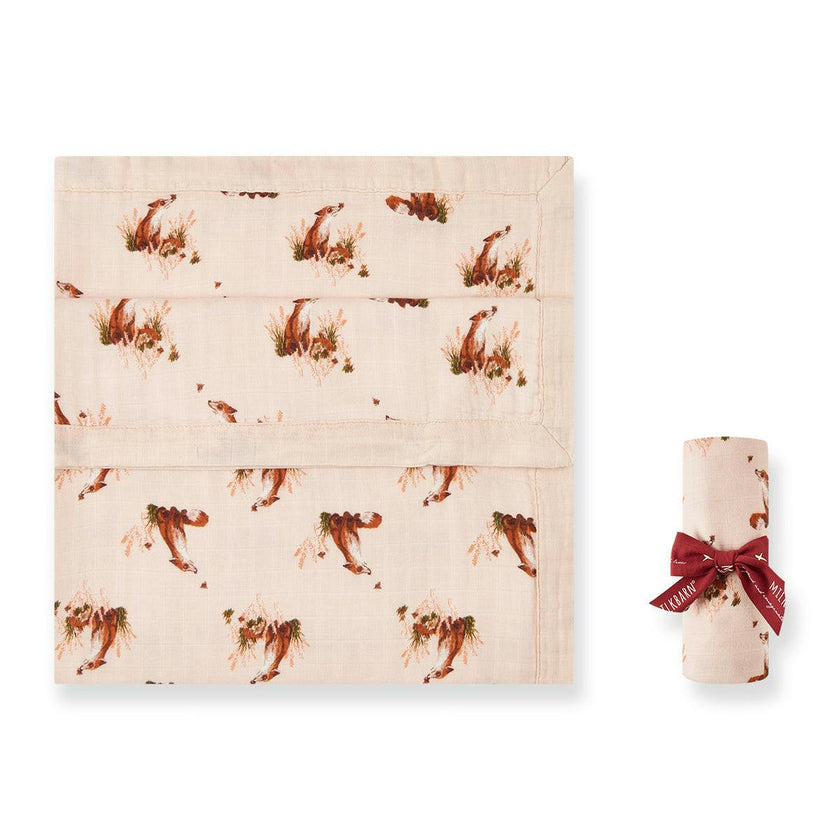 Floral Big Lovey Three-Layer Muslin Blanket