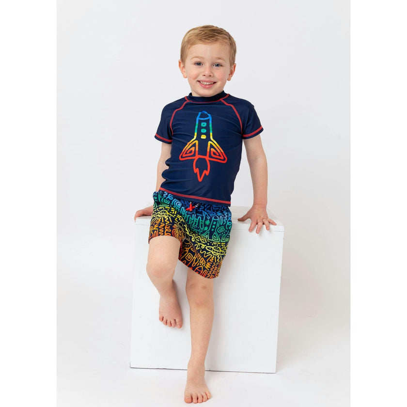 Short Sleeve Rocket Rashguard Swim Set