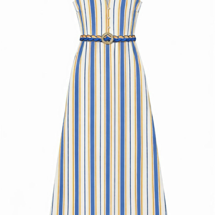 Jill Coastal Stripe Midi Dress