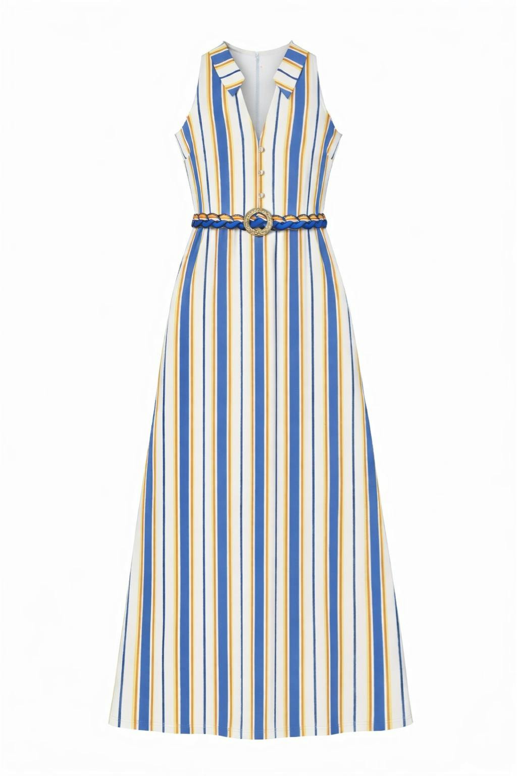 Jill Coastal Stripe Midi Dress