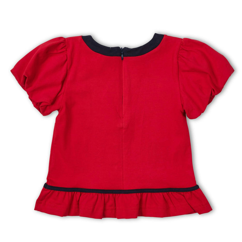 Bubble Sleeve Top With Cherries