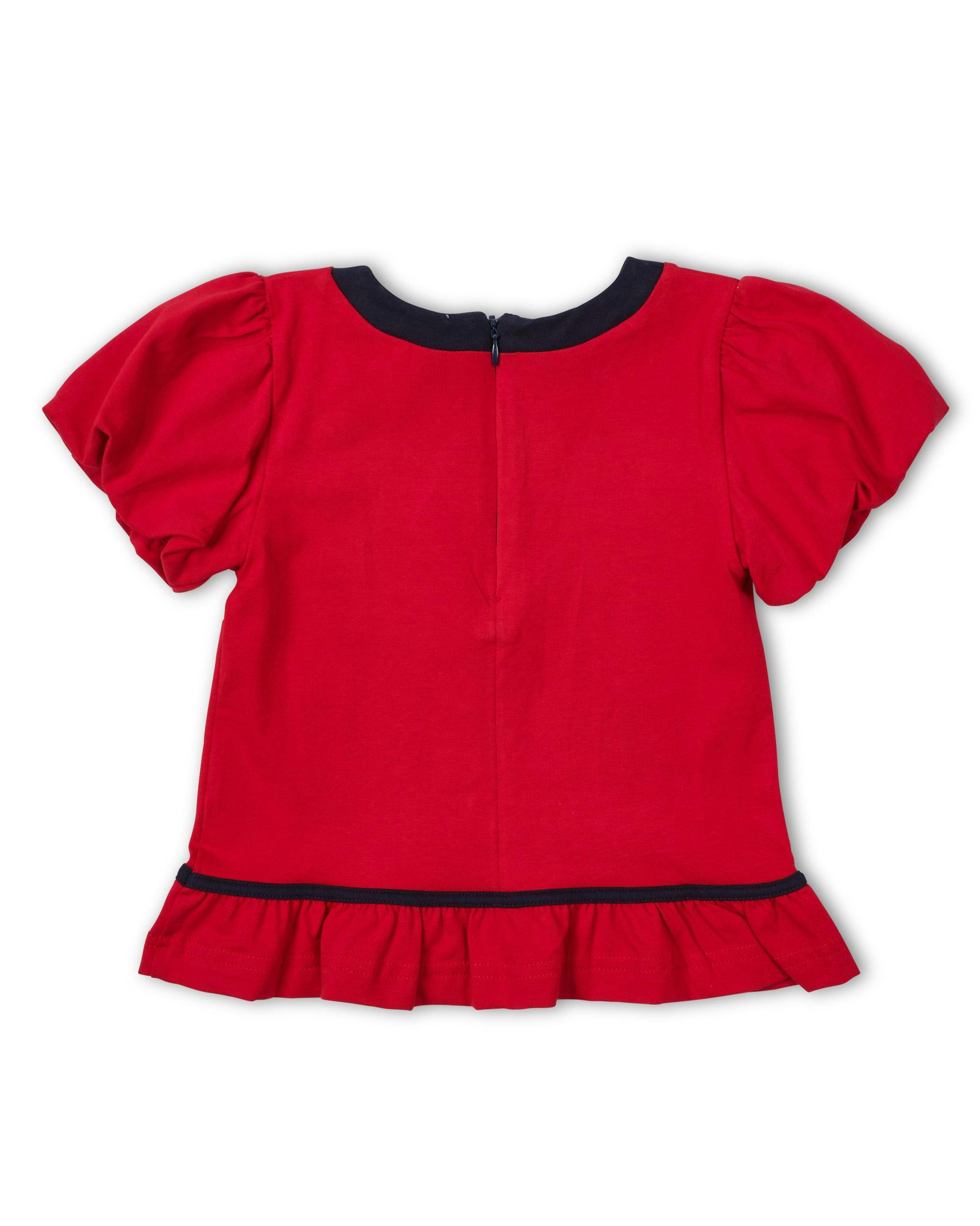 Bubble Sleeve Top With Cherries