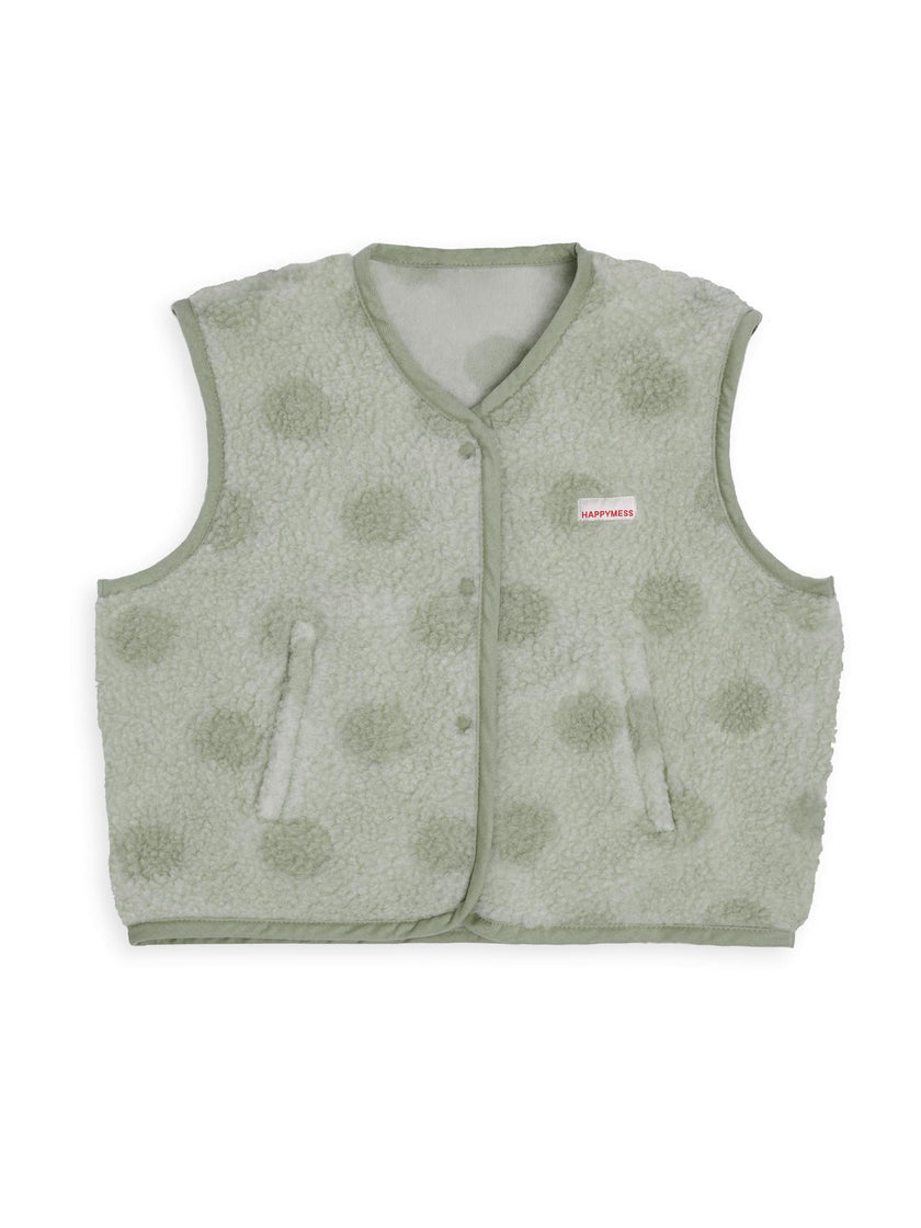 merino wool vest - polka dots