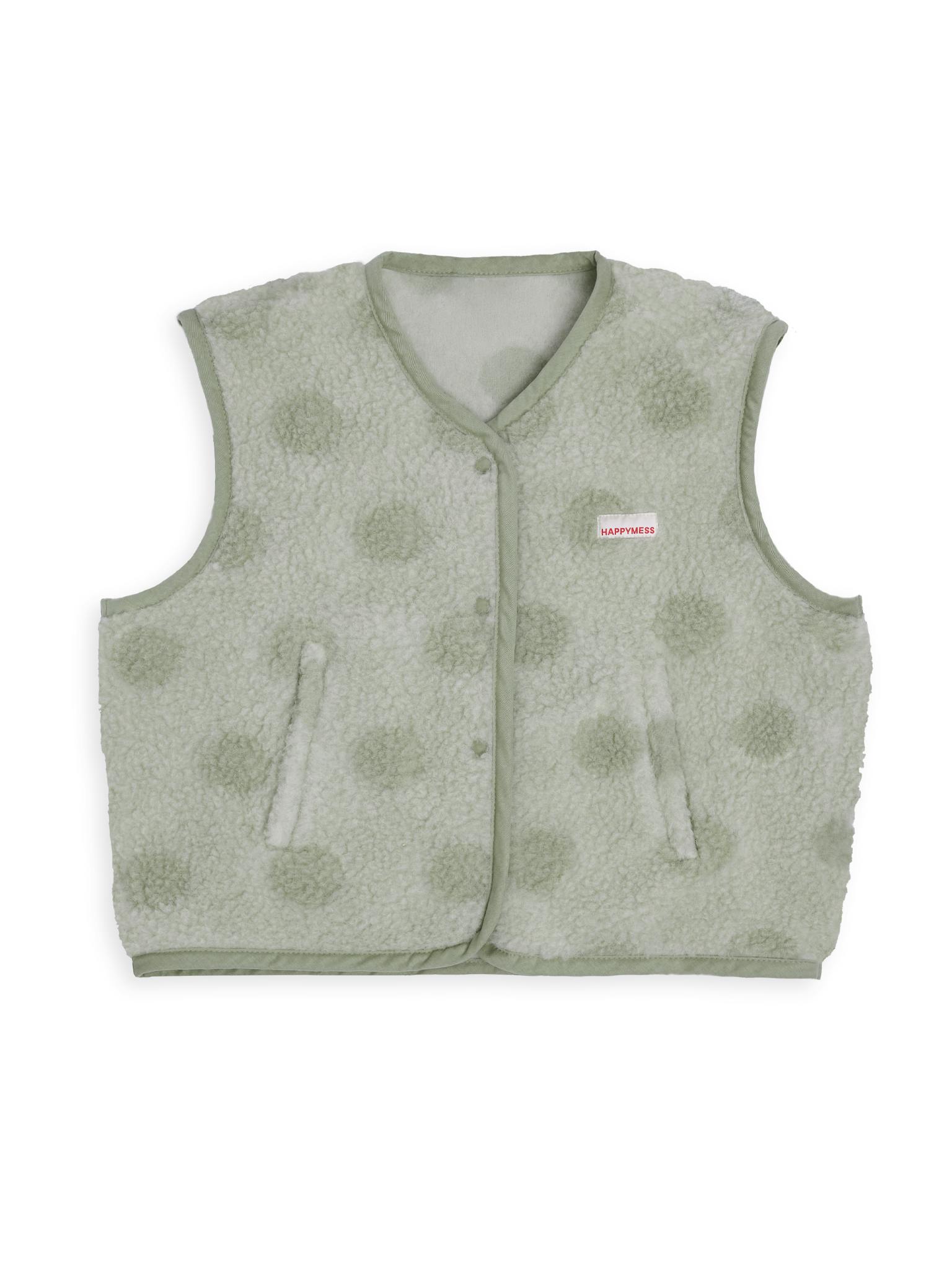 merino wool vest - polka dots