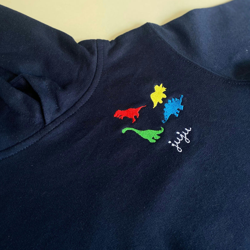 Little Kid Pullover Hoodie, Dino Cluster - Personalized