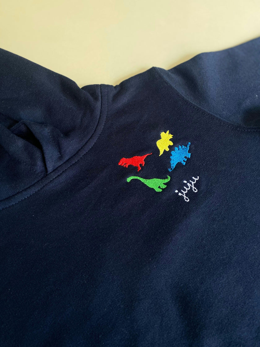 Little Kid Pullover Hoodie, Dino Cluster - Personalized