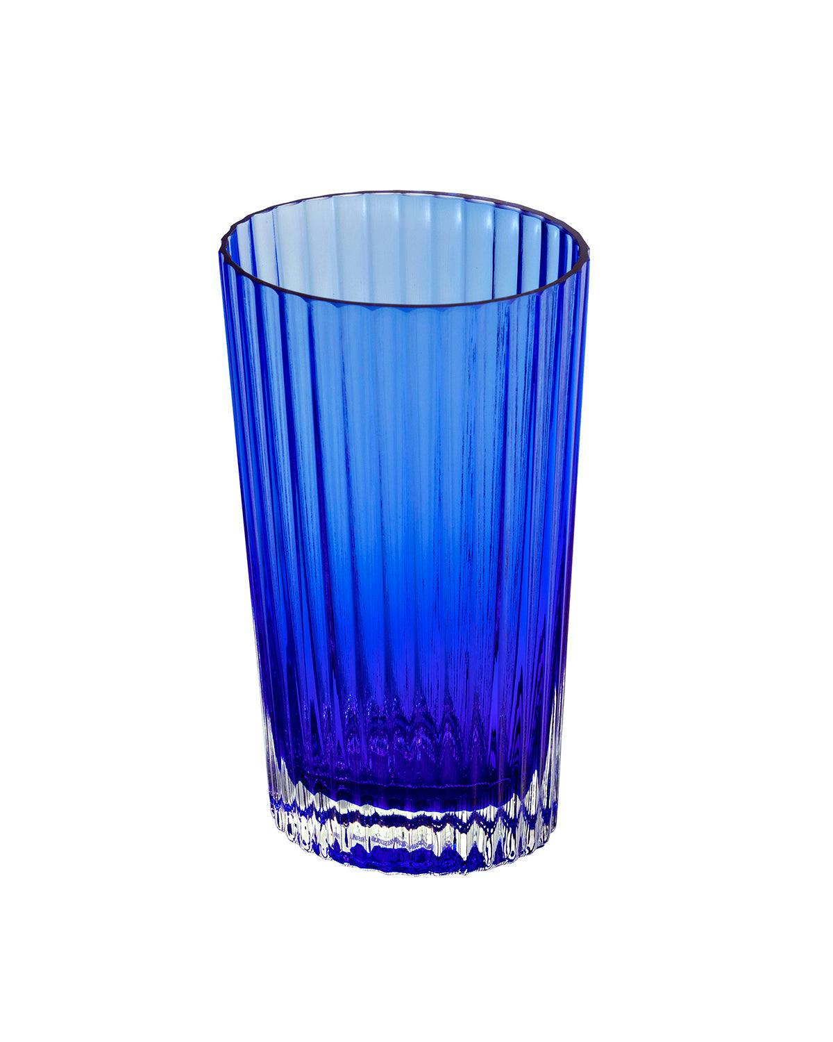 Water Glasses NASTRI Set of 6  Blue 9.8 oz, H 4.75