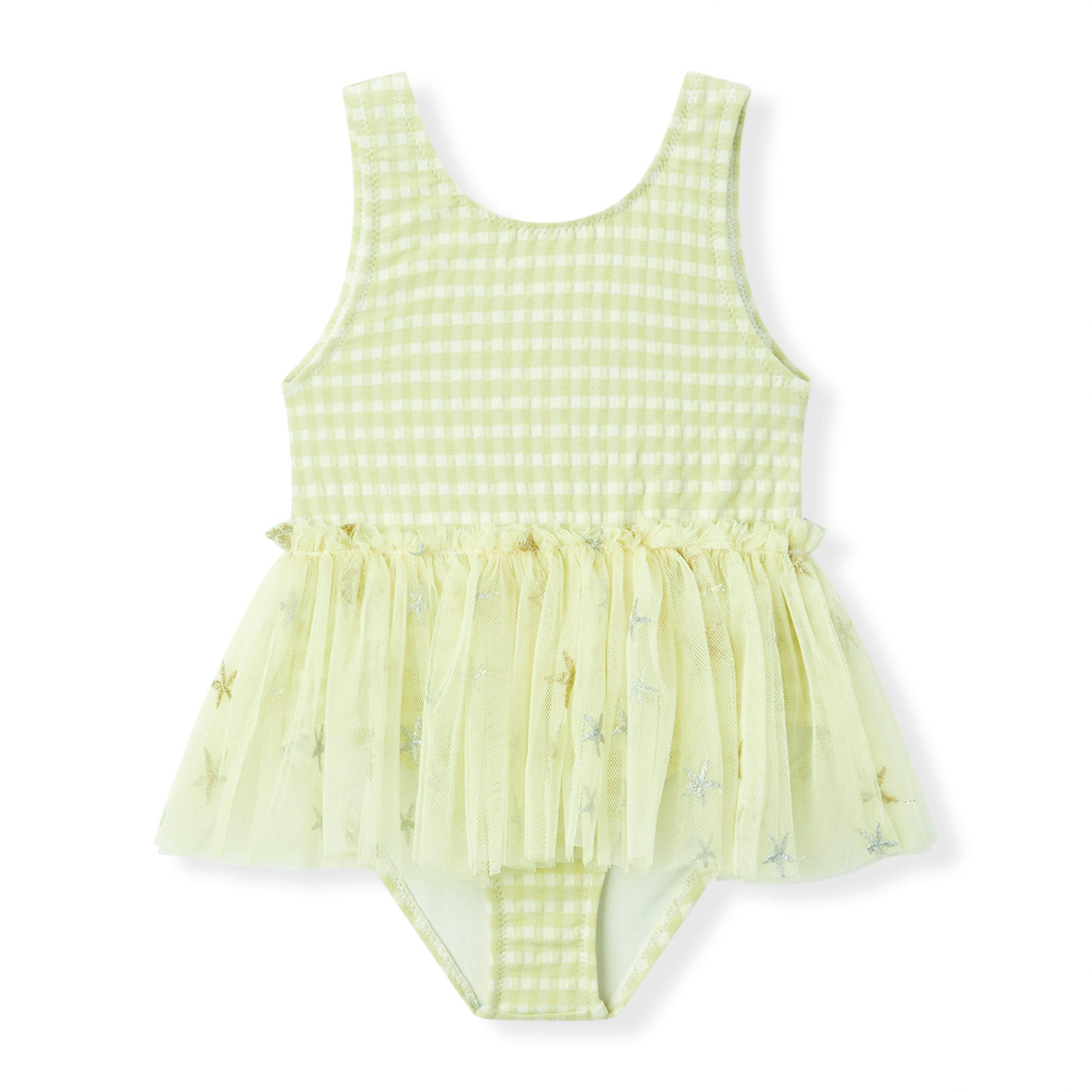 Green Gingham Ballet Skirt Swimsuit