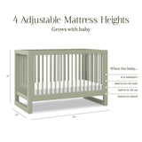 Nantucket 3-in-1 Convertible Crib w/Toddler Bed Conversion Kit in French Sage