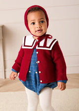 Openwork Cardigan In Burgundy (6mths-10yrs)