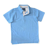 Blue Polo with Pink Block Trim
