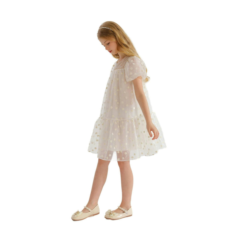 White Perivale Floral Overlay Dress