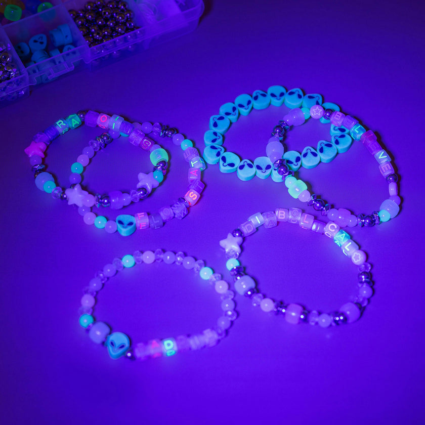 Alien Neon Letter Beads Stretch Word Bracelet DIY Box Kit