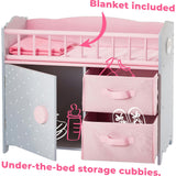 Olivia's Little World Wooden Baby Doll Crib & Cabinet