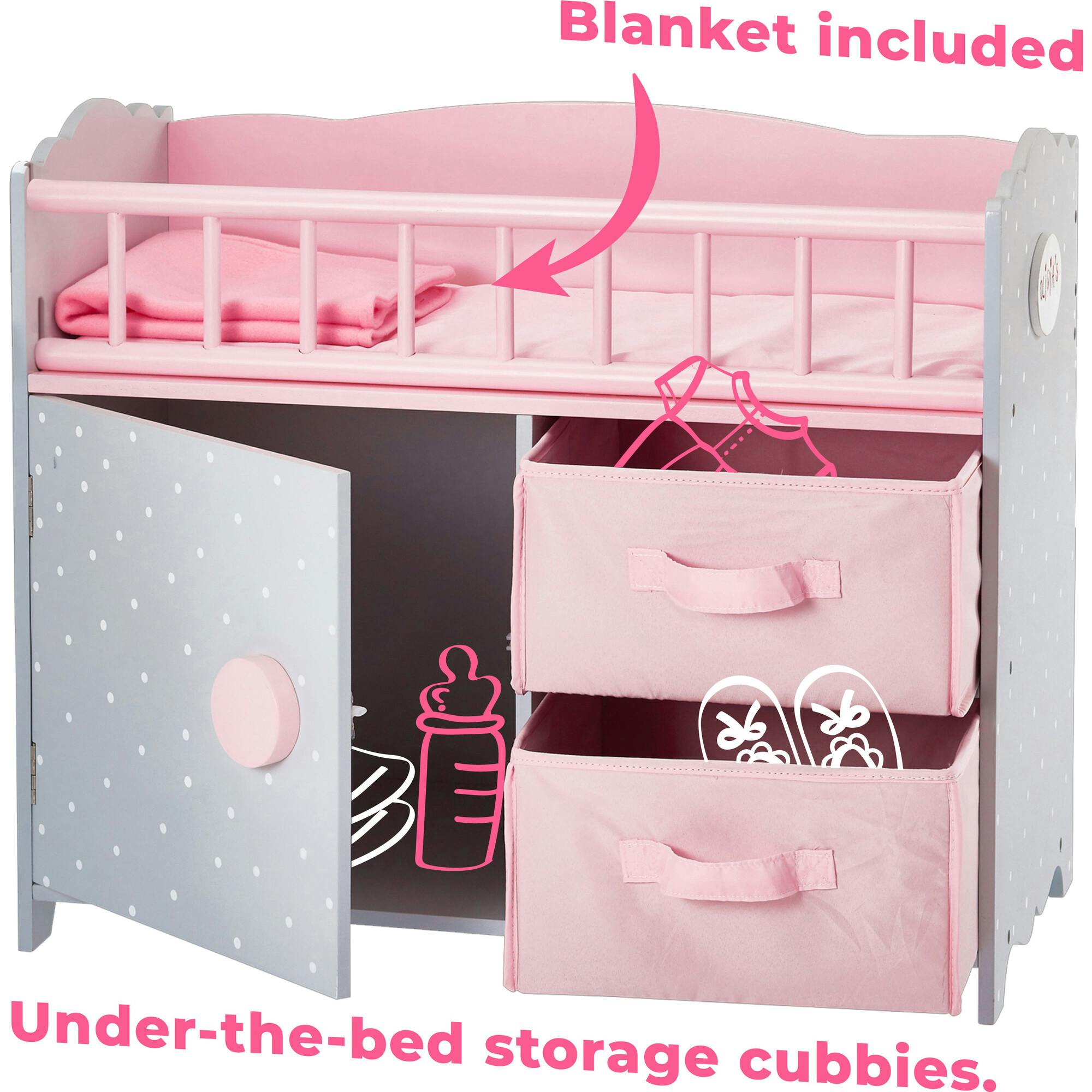 Olivia's Little World Wooden Baby Doll Crib & Cabinet