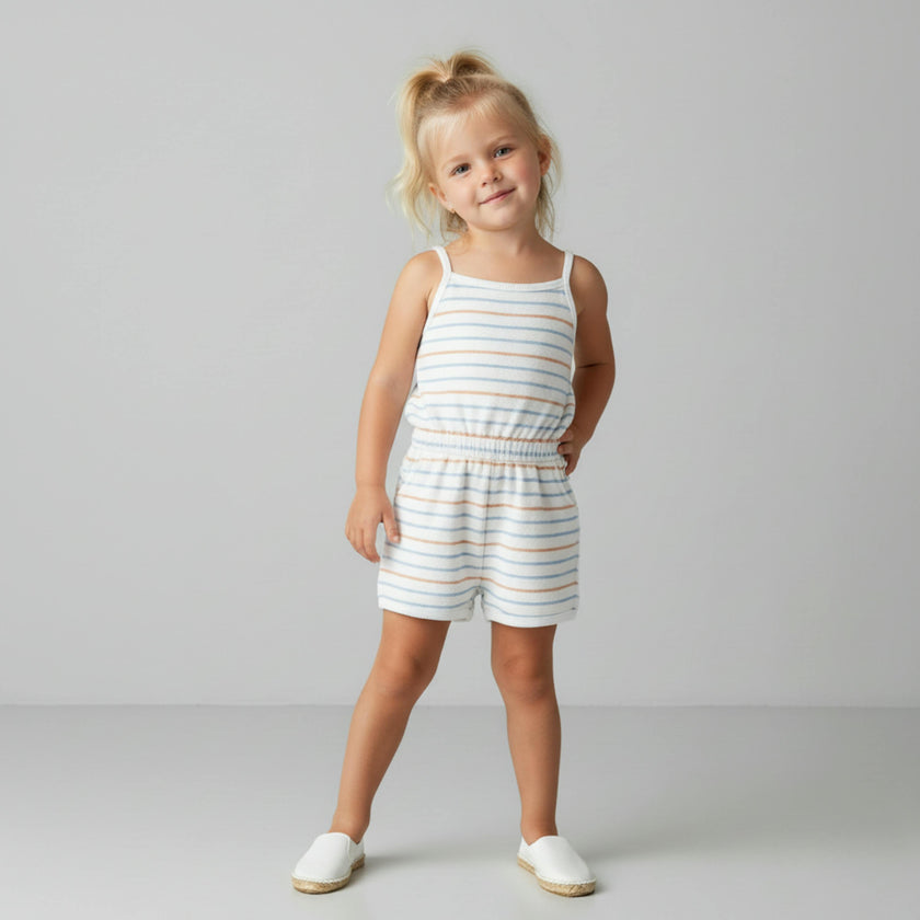 Organic Tank Romper - Cabana Stripes