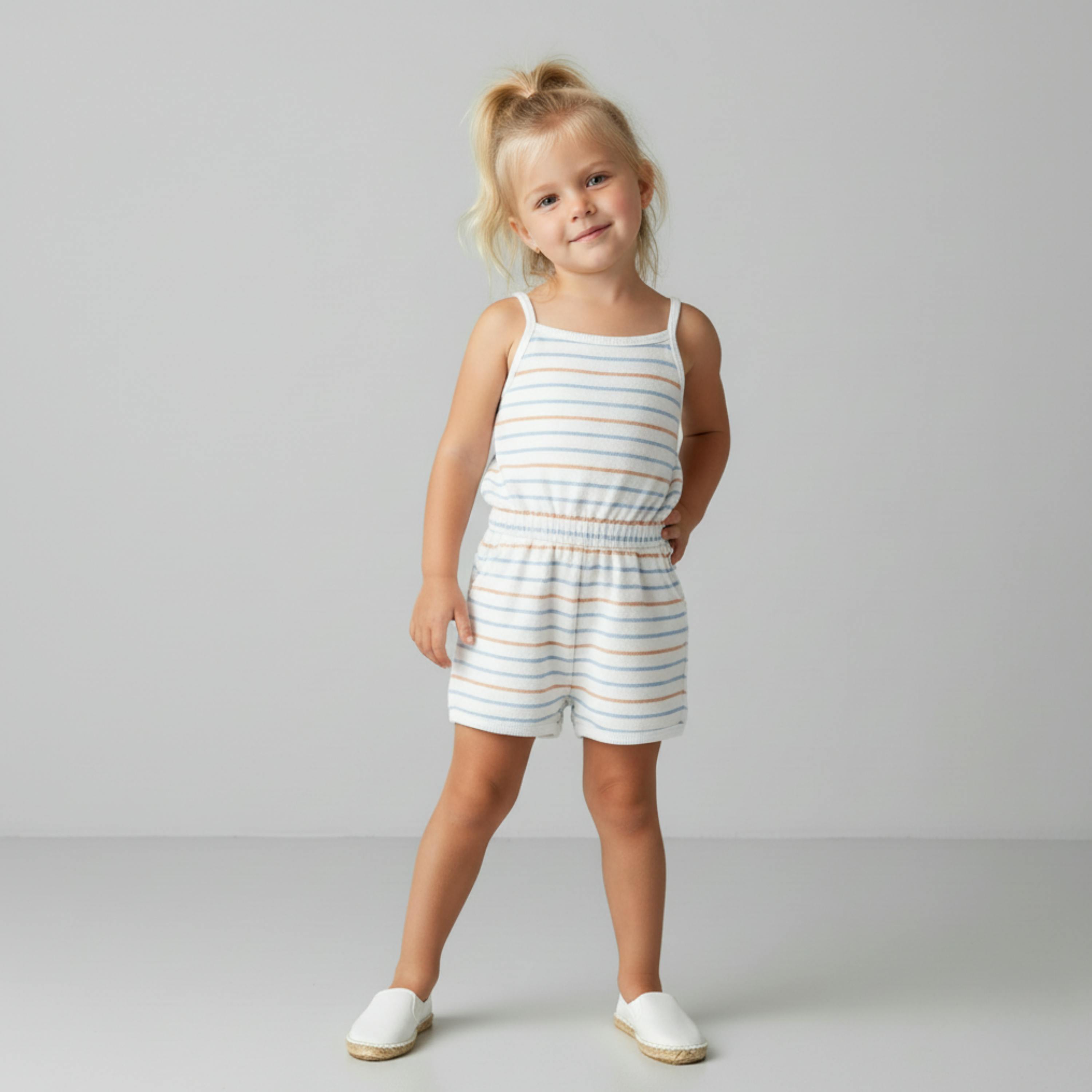 Organic Tank Romper - Cabana Stripes