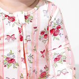 Floral Stripes Bamboo Convertible Footie