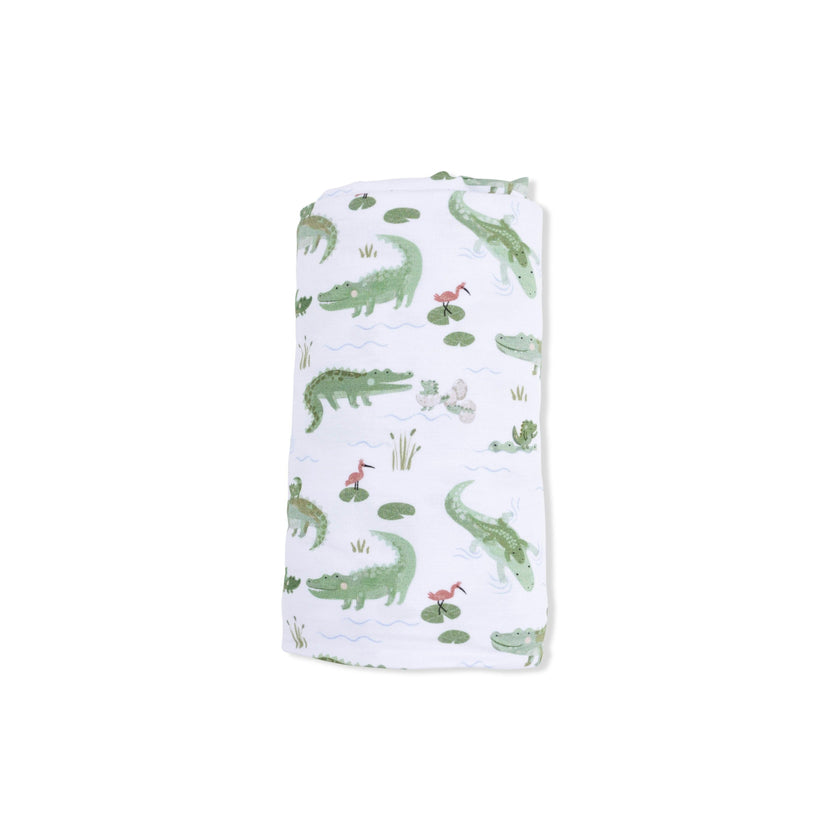 Crayon Alligators - Convertible Romper & Swaddle Blanket Set