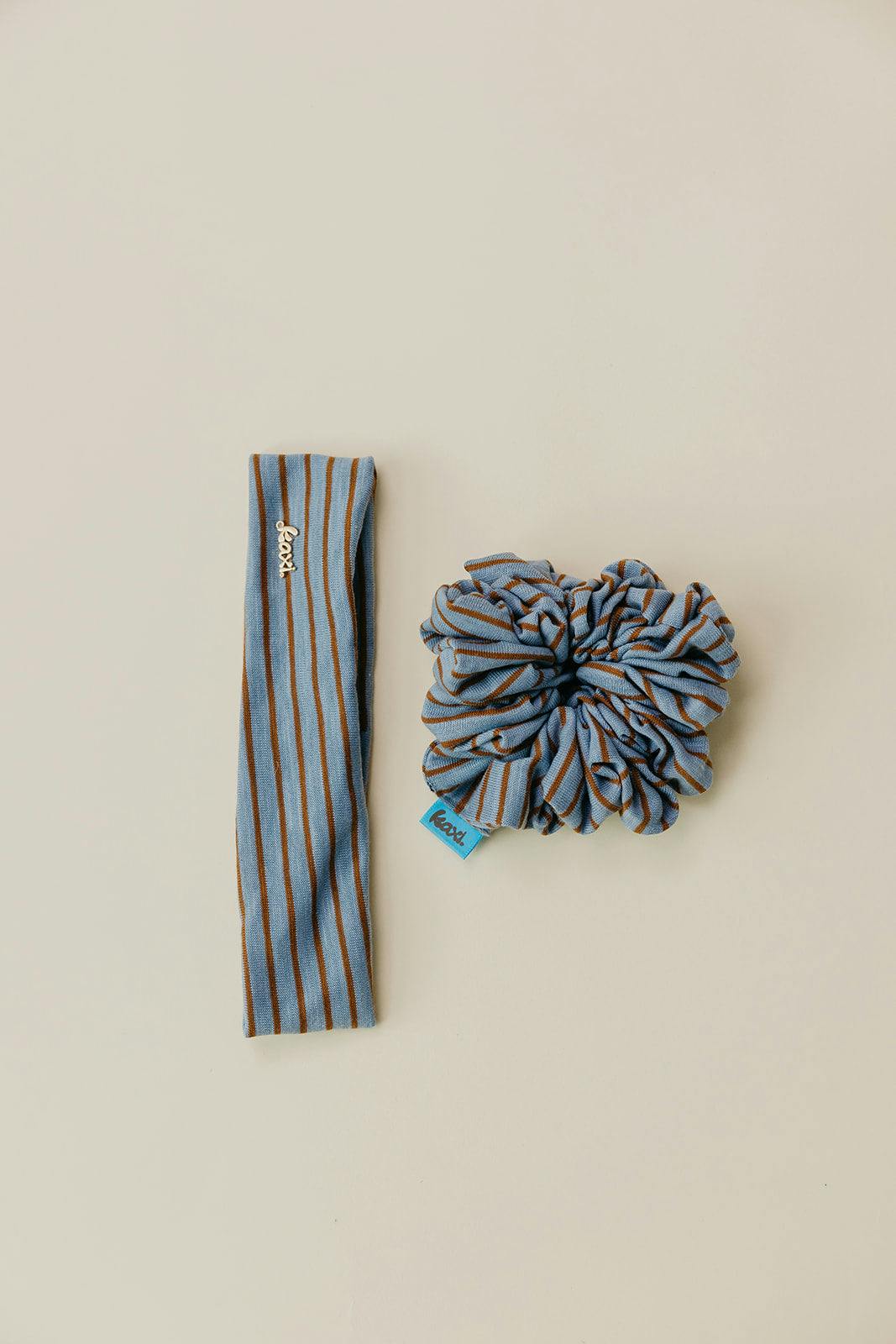 STRIPED OVERSIZED SCRUNCHIE + HEADBAND BUNDLE