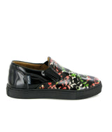 Slip On Patent Leather Sneakers, Black Red & green