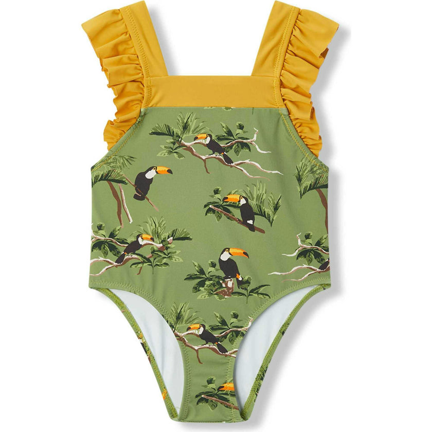 Ruffle Square Neck Swimsuit