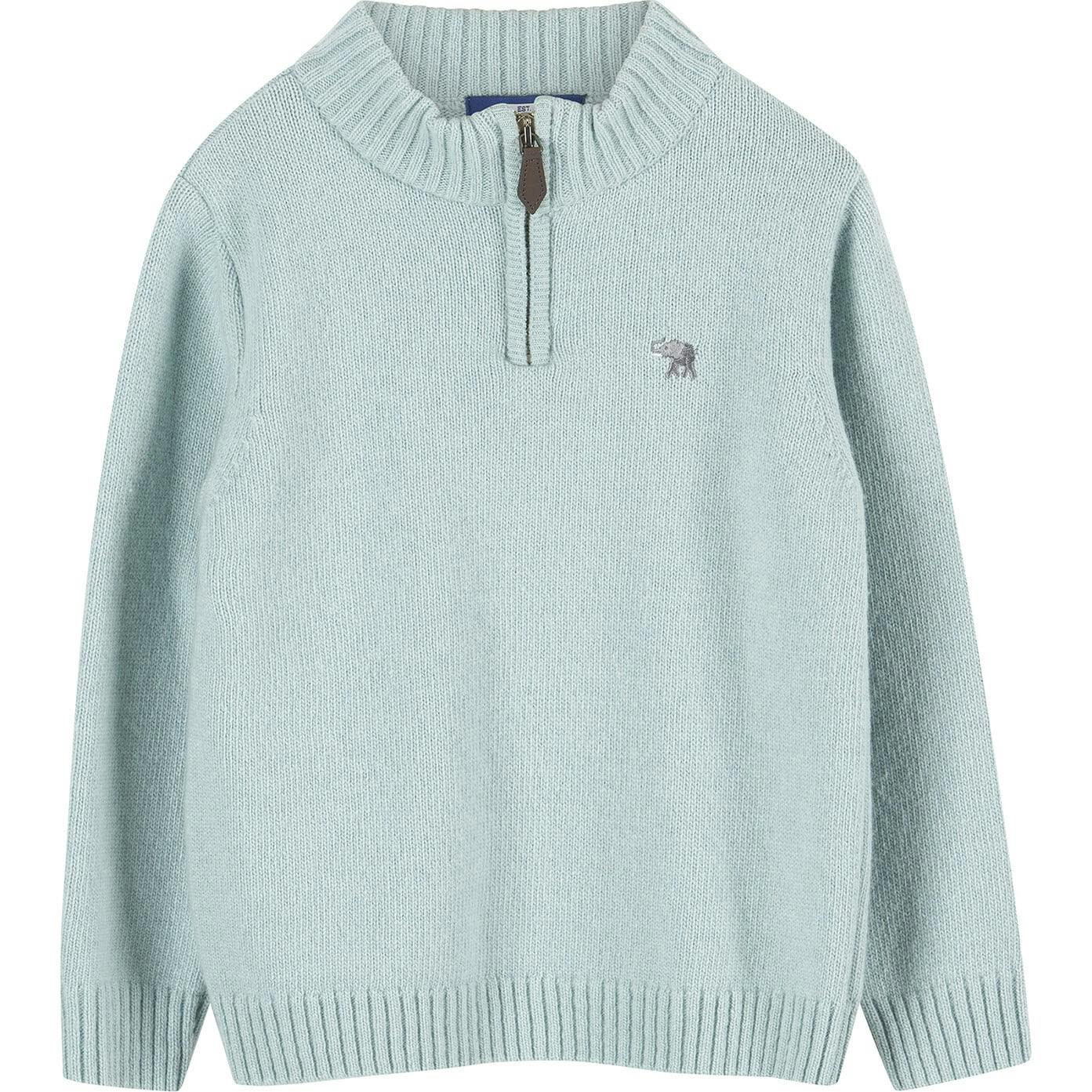 Calum Half-Zip Sweater in Sky Blue