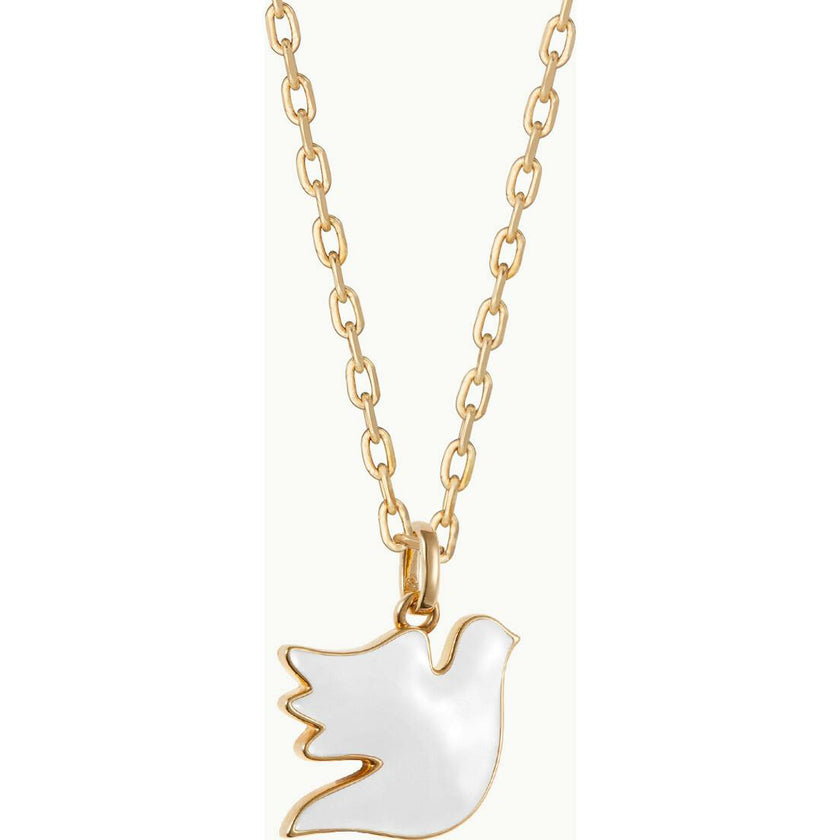Personalized Christening Or Communion Enamel Necklace, 14k Gold Plated