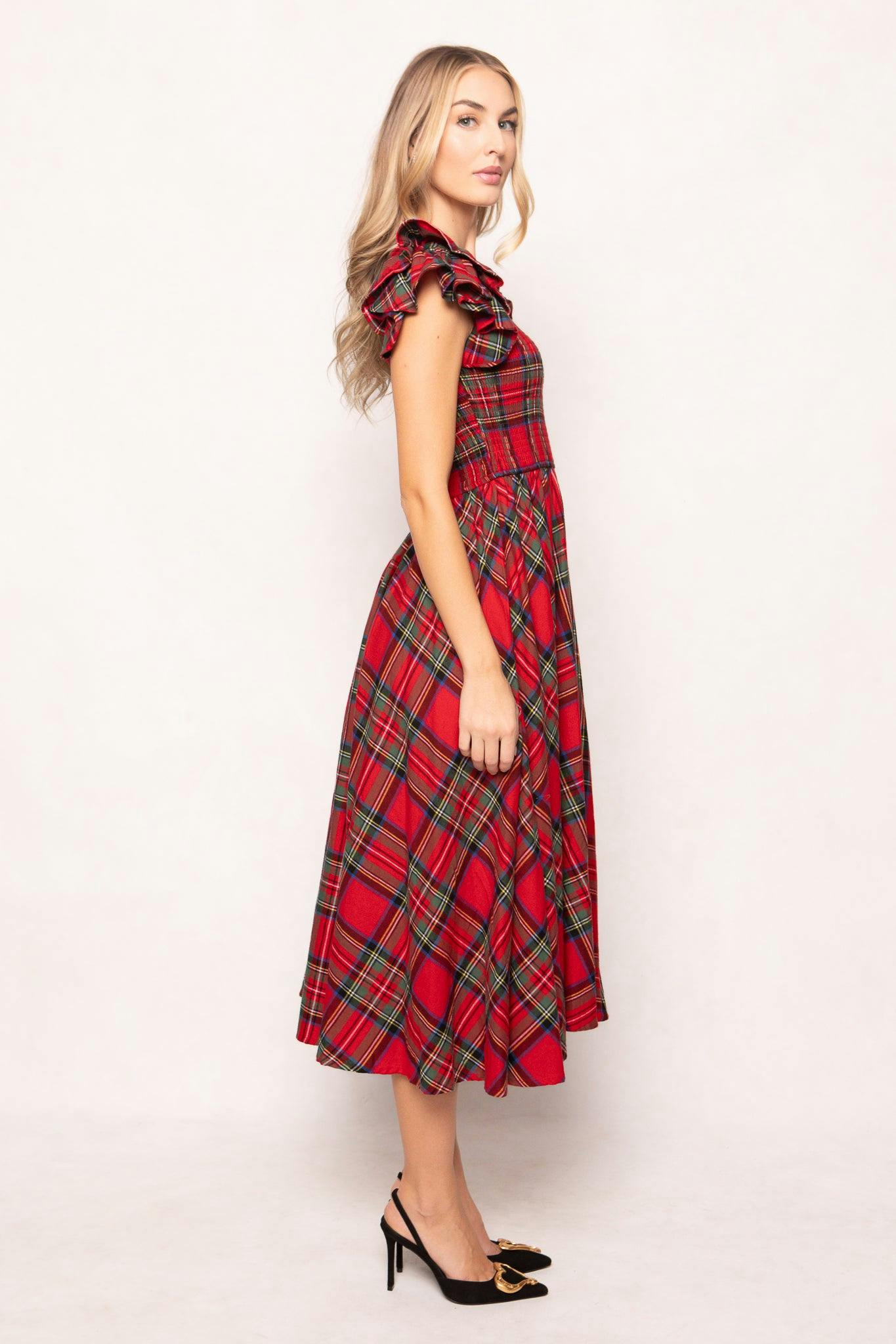 Hattie Dress in Holiday Plaid