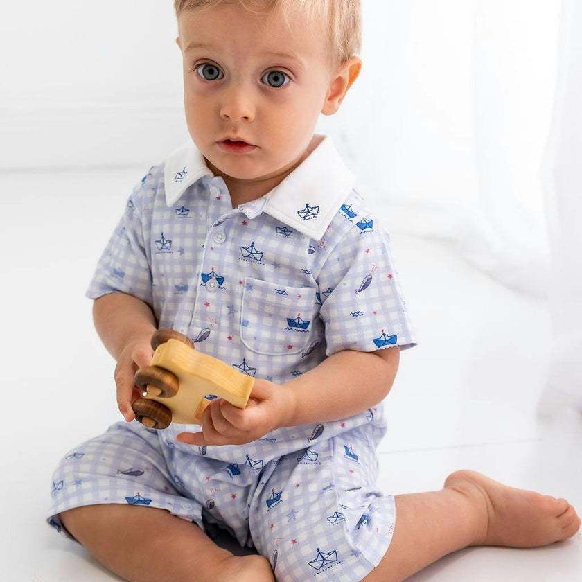 Sailor Pima Cotton Short Romper