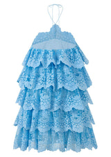Paloma Lace Frill Mini Dress