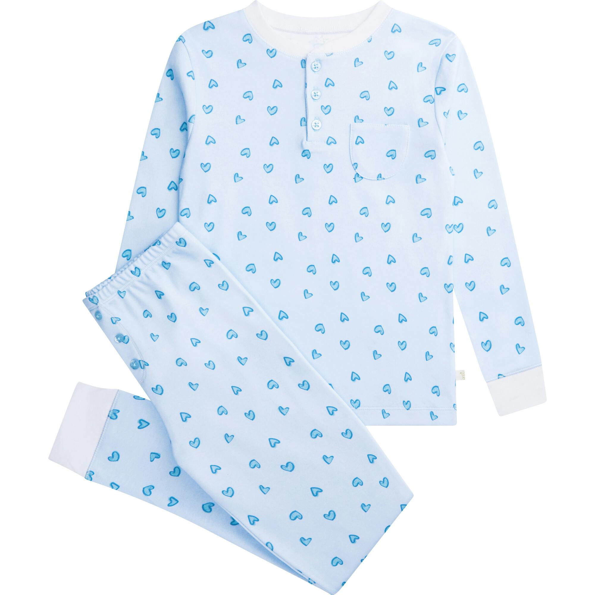 Love Heart Pyjama - Adult Blue
