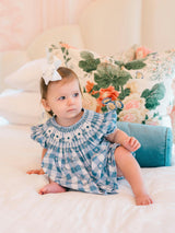 Daisy Gingham Smocked Diaper Cover Set
