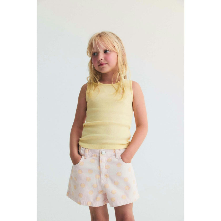 SmileyWorld® Denim Short Smiley Print